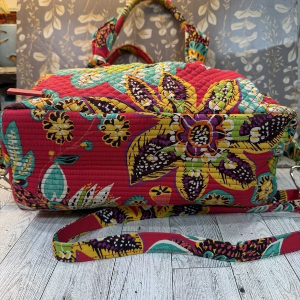 Vera Bradley satchel Hadley‎ bag in Rumba medium size Pink floral Purse - Picture 7 of 15